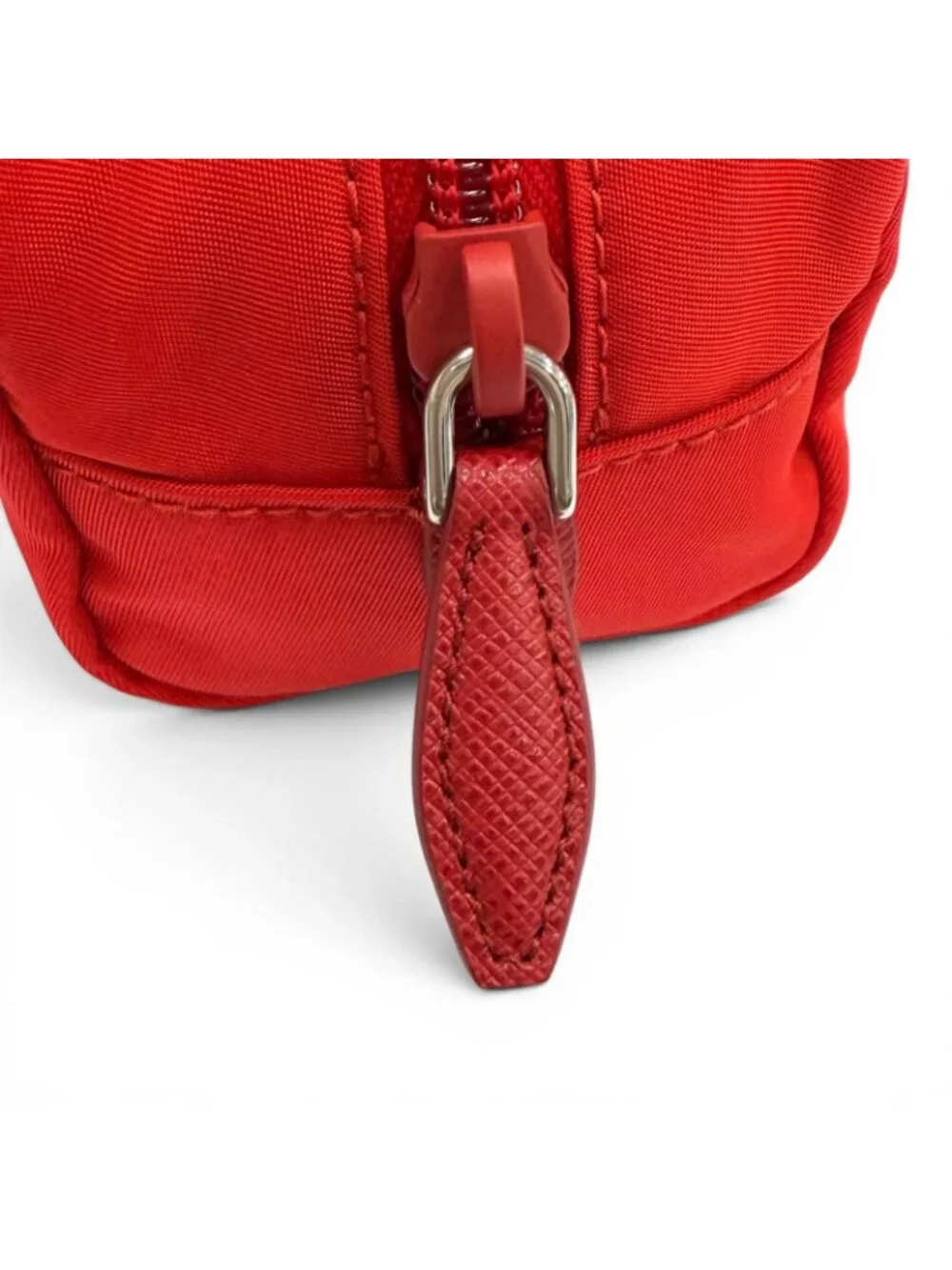 Prada Vela Re-Nylon Mini Pouch Rosso Makeup